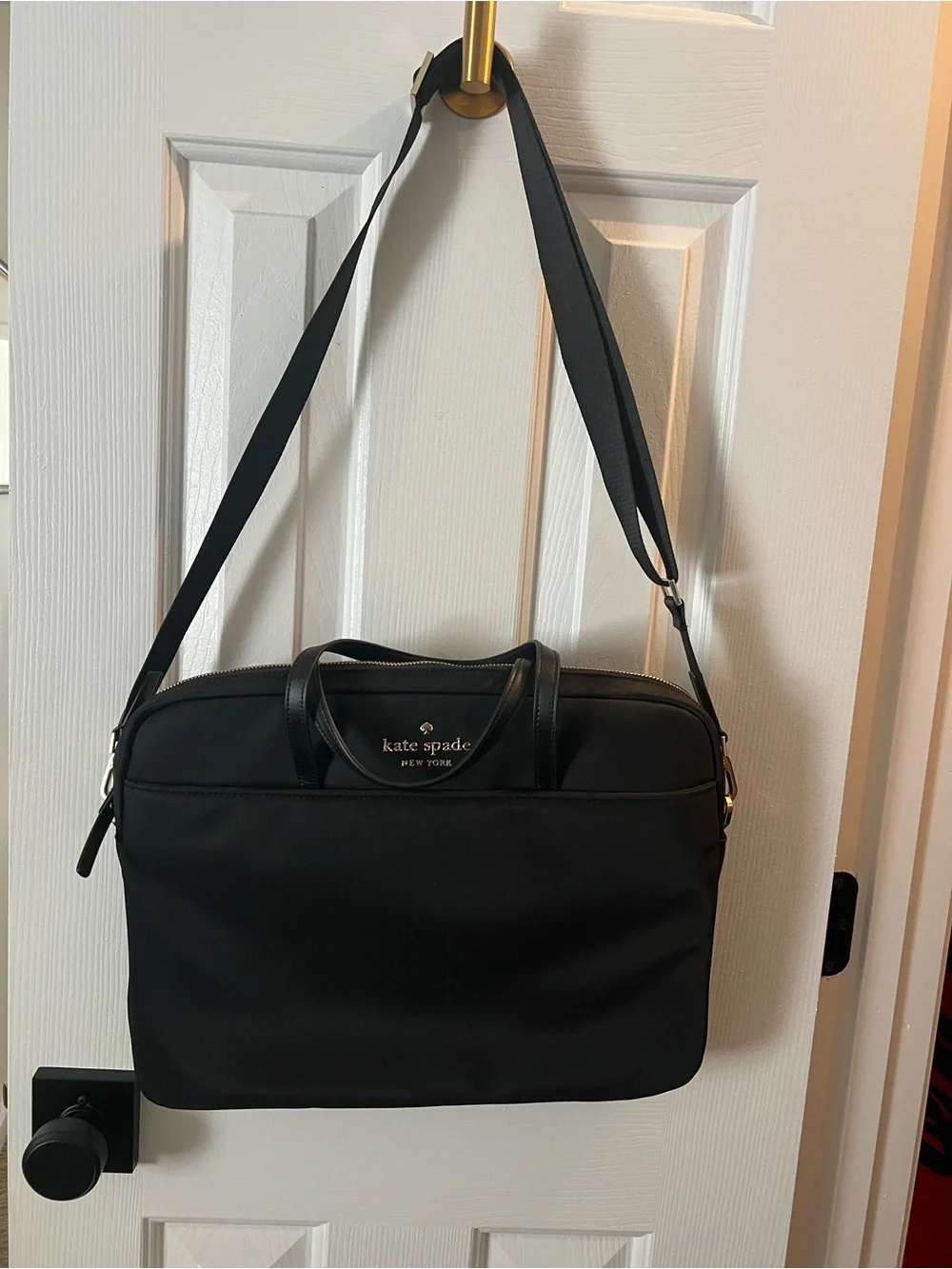 kate spade Black Nylon Laptop Bag with Adjustable Strap
